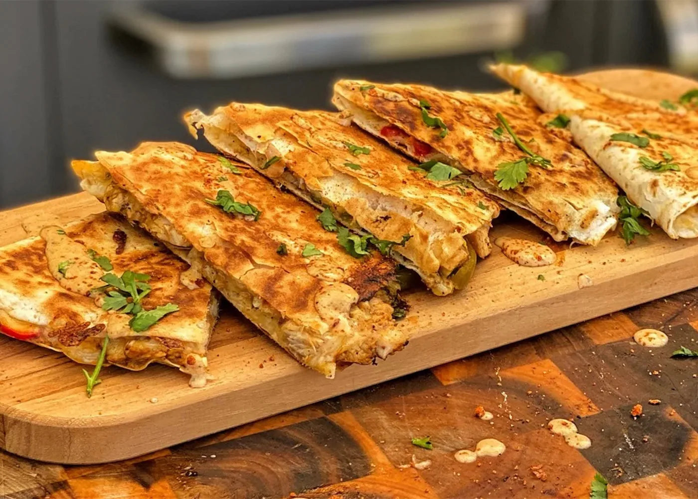 Quesadillas épicées au vindaloo
