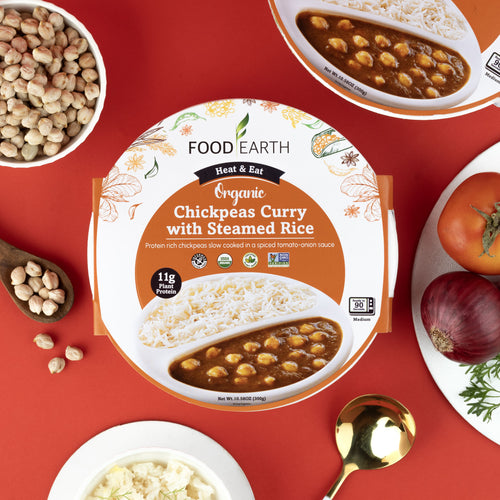 Curry de pois chiches bio avec riz vapeur