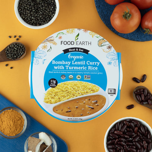 Curry de lentilles bio de Bombay au riz au curcuma