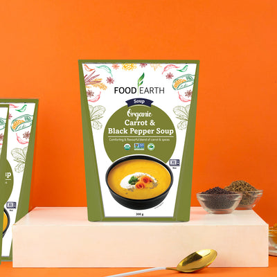 Soupe bio aux carottes et au poivre noir